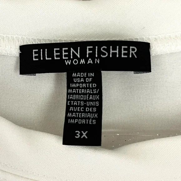Eileen Fisher Woman’s Ivory/Cream Crew Neck Top sz 3X - Picture 11 of 14